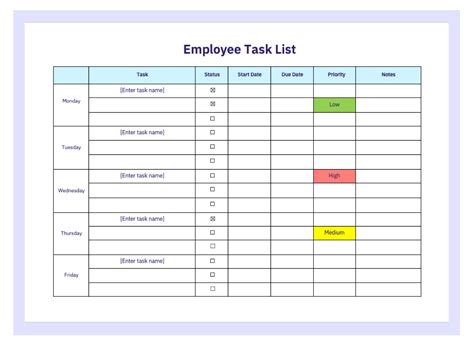 Work List Template