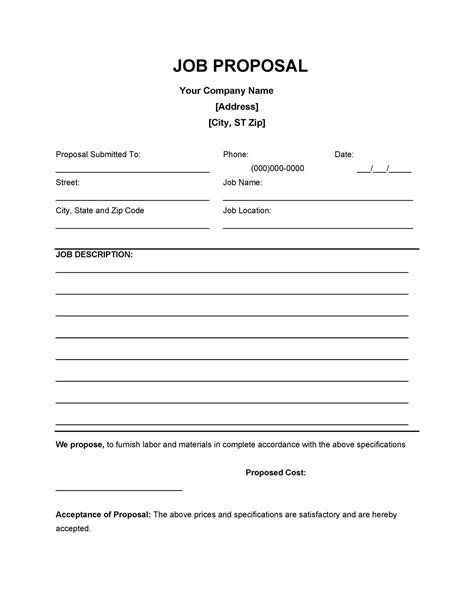 Work Proposal Template
