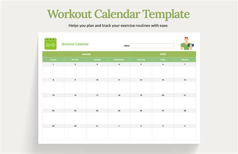 Workout Calendar Template Word