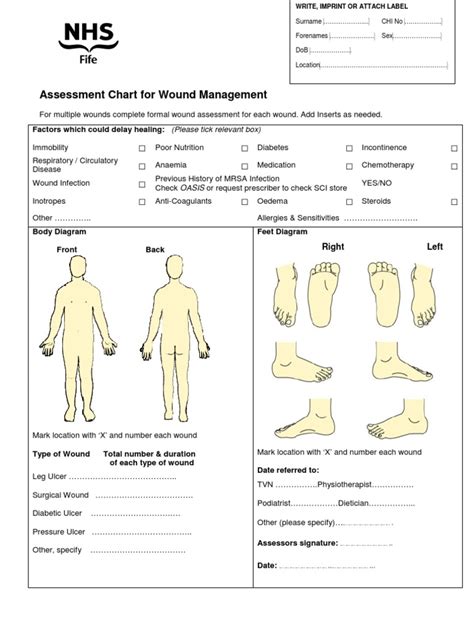 Wound Assessment Chart