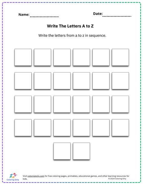 Write All Letters Of Alphabet Only Once Printable Worksheet