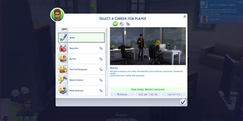 Writing Career Sims 4