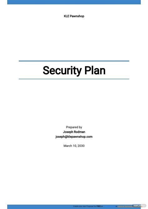 Written Security Plan Template