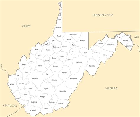 Wv County Map Printable