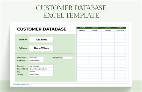 Xls Customer Databe Template