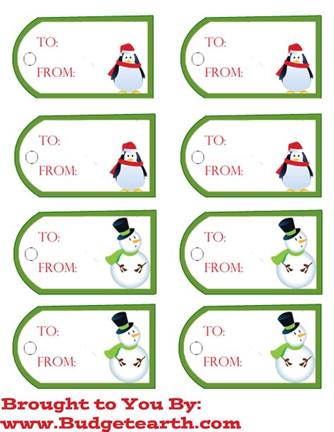 Xmas Printable Gift Tags
