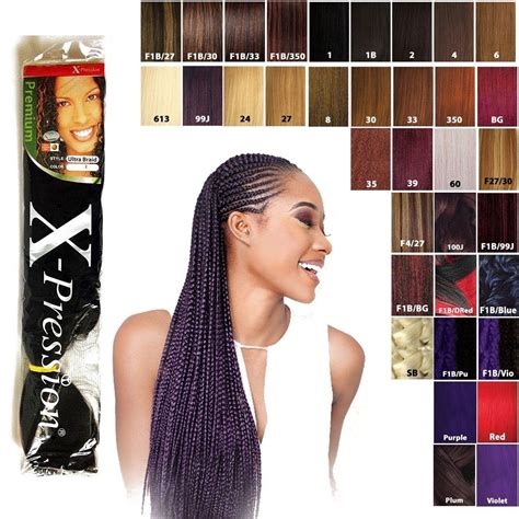 Xpression Braiding Hair Color Chart