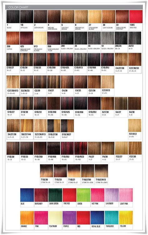 Xpression Braiding Hair Colors Chart