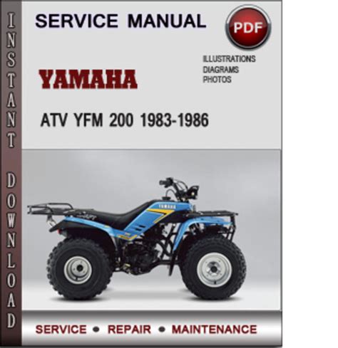 Yamaha Atv Yfm 200 1983 1986 Factory Service Repair Manual Download Pdf