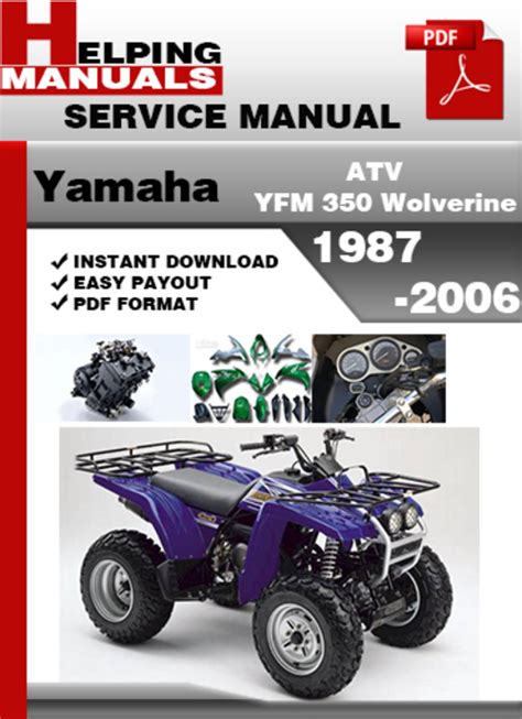 Yamaha Atv Yfm 350 Wolverine 1987 2006 Factory Service Repair Manual Download Pdf