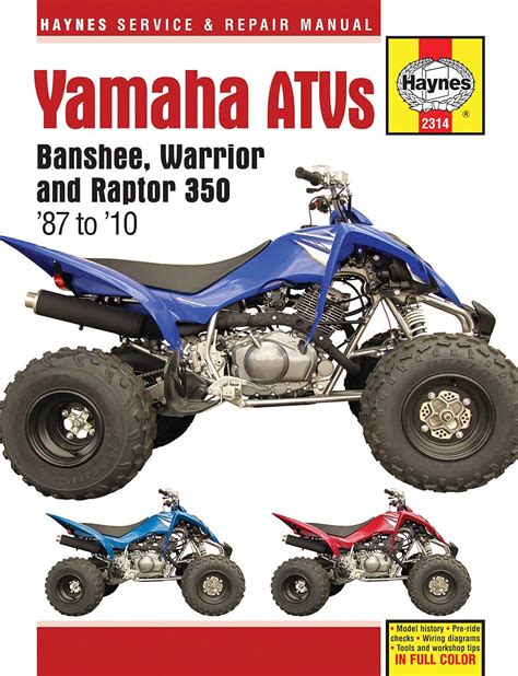 Yamaha Banshee 350cc Atv Shop Manual 1986 1999