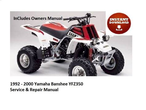 Yamaha Banshee Yfz350 Service Repair Manual 1996 Onwards