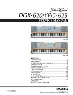 Yamaha Dgx 620 Ypg 625 Keyboard Service Manual Repair Guide