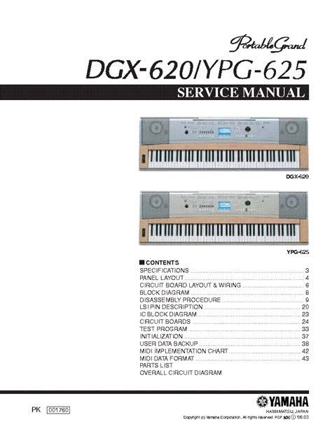 Yamaha Dgx 620 Ypg 625 Service Manual Download