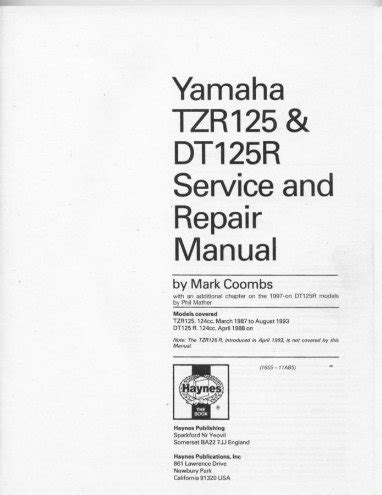 Yamaha Dt125r Digital Workshop Repair Manual 1988 Onwards