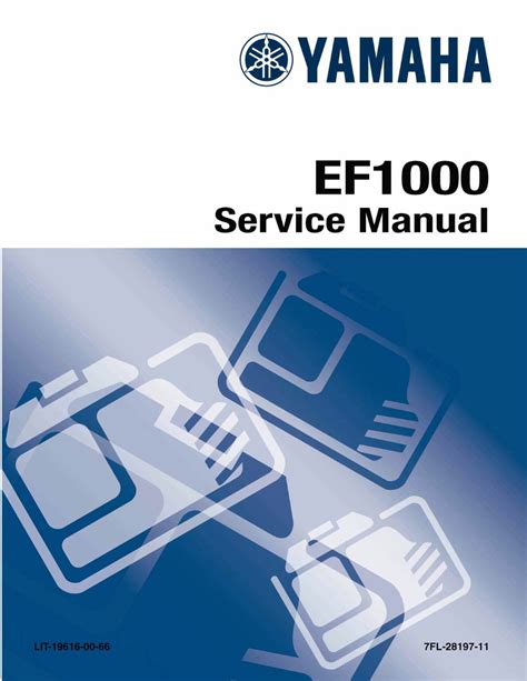 Yamaha Ef1000 Generator Models Service Manual