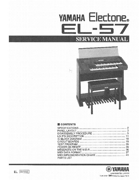 Yamaha Electone El 57 Service Manual Download