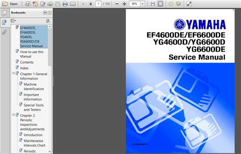 Yamaha Generator Service Manual Ef4600de 6600de Yg46000d