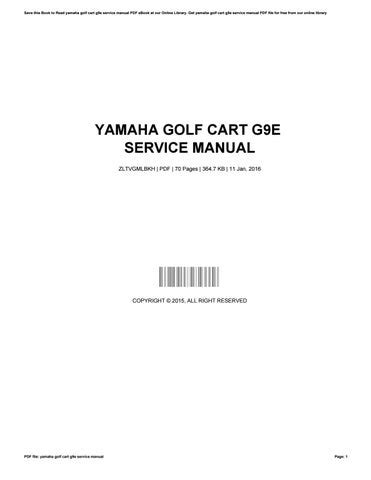 Yamaha Golf Cart G9e Service Manual