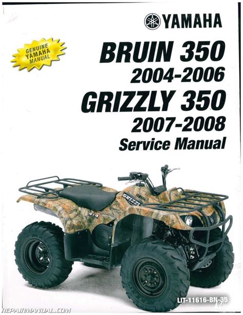 Yamaha Grizzly 350 400 2wd 4wd Shop Manual 2003 2010