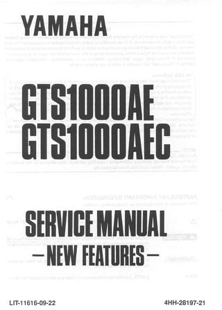 Yamaha Gts1000 Full Service Repair Manual