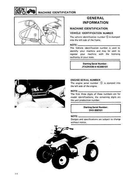 Yamaha Moto 4 100 Champ Service Manual Repair 1987 1991 Yfm100