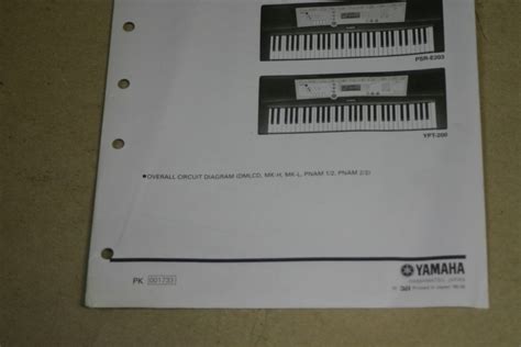 Yamaha Psr E203 Ypt 200 Portatone Service Manual Repair Guide