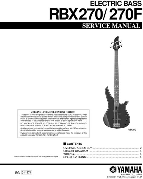 Yamaha Rbx270 Rbx 270 270f Rbx Complete Service Manual