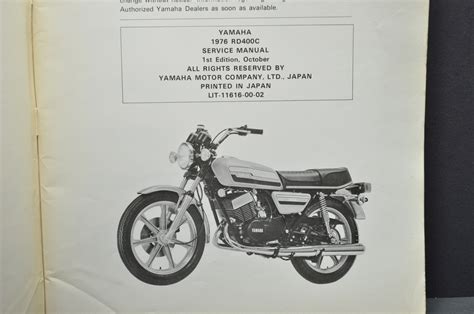 Yamaha Rd250 C And Rd400 C 1976 Motorcycle Workshop Manual Repair Manual Service Manual Download