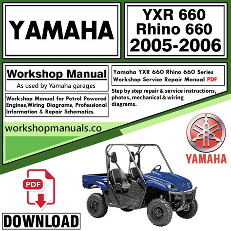 Yamaha Rhino 660 Yxr 660 Yxr660 Service Repair Manual Pdf Download And Owners Manual