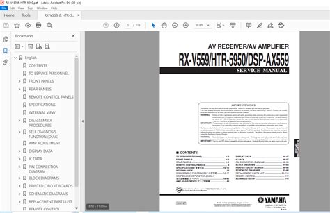 Yamaha Rx V559 Htr 5950 Dsp Ax559 Service Manual Download