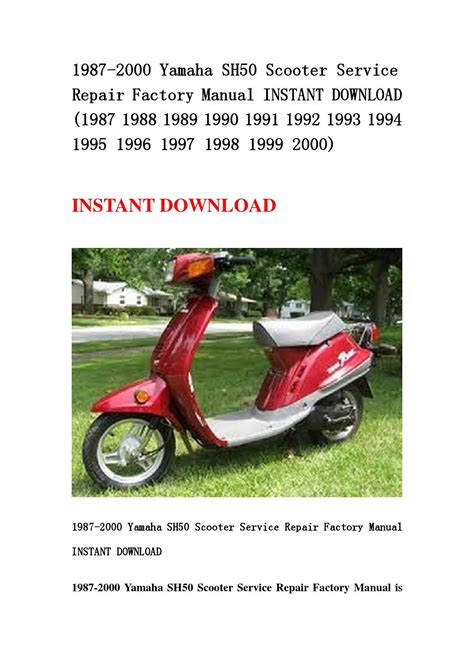 Yamaha Sh50 1991 Factory Service Repair Manual