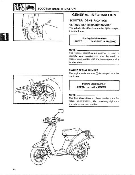 Yamaha Sh50 Razz 50 Scooter Full Service Repair Manual 1987 2000