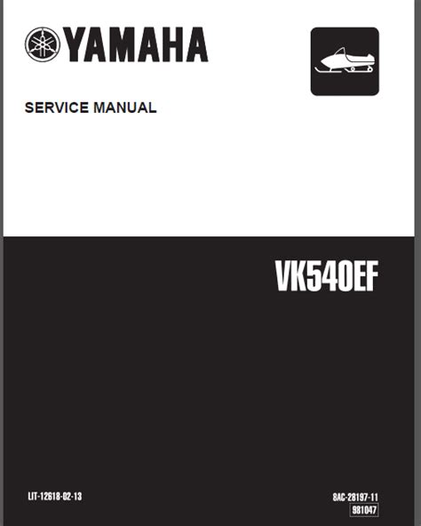 Yamaha Snowmobile Vk540ef Service Repair Workshop Manual Instant Download