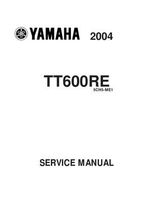 Yamaha Tt600 Tt600re 2003 2006 Repair Service Manual Pdf