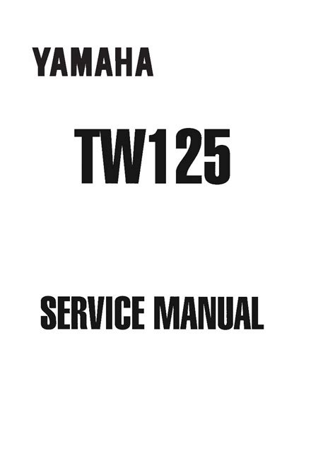 Yamaha Tw125 Service Repair Workshop Manual 1999 2004