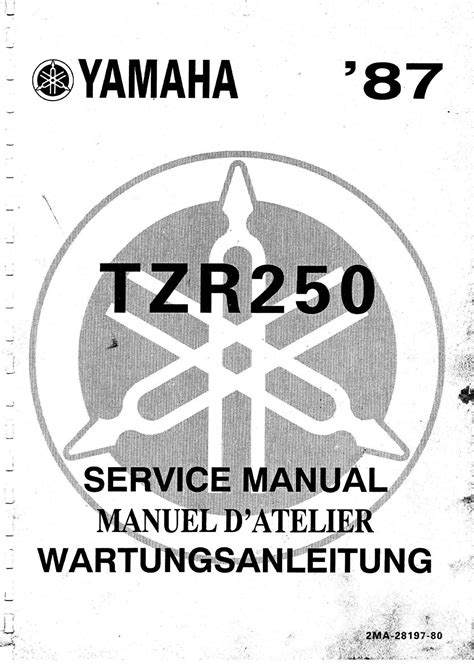 Yamaha Tzr250 Service Repair Manual Download 1987 Onwards