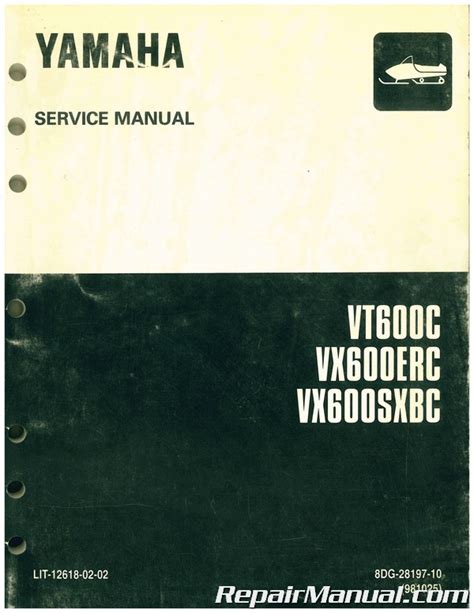 Yamaha Vx600 Sx600 Mm600 Vt600 Snowmobile Full Service Repair Manual 2002 2003