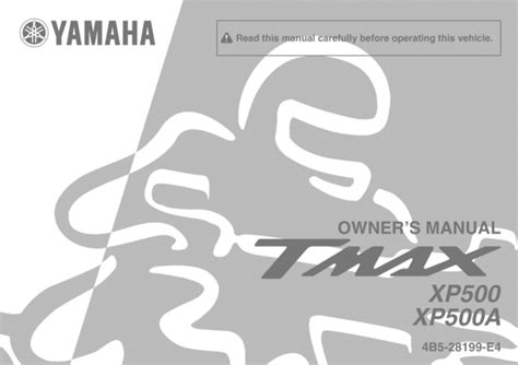 Yamaha Xp500 T Max Motorcycle Owners Manual