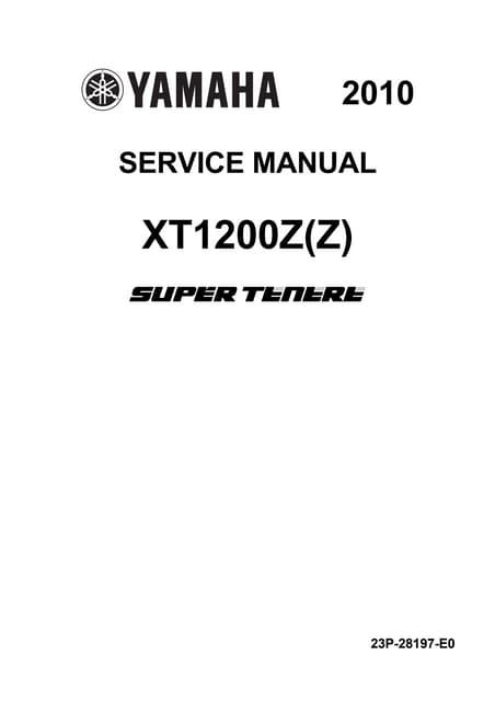 Yamaha Xt1200z Super Tenere Full Service Repair Manual 2010 2014