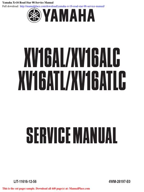 Yamaha Xv16 2005 Repair Service Manual