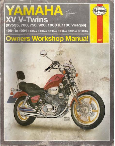 Yamaha Xv750 Virago 1988 1994 Repair Service Manual Pdf