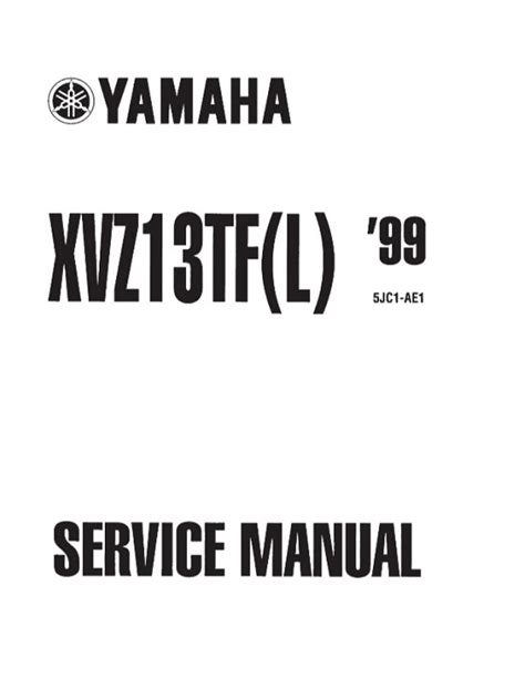 Yamaha Xvz13tf L 1999 Workshop Service Repair Manual