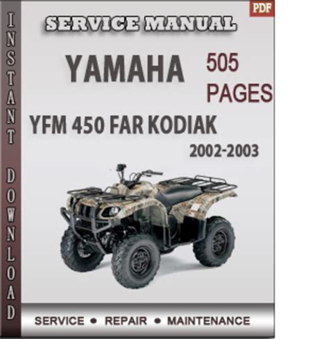 Yamaha Yfm 450 Far Kodiak Service Manual 2002 2003