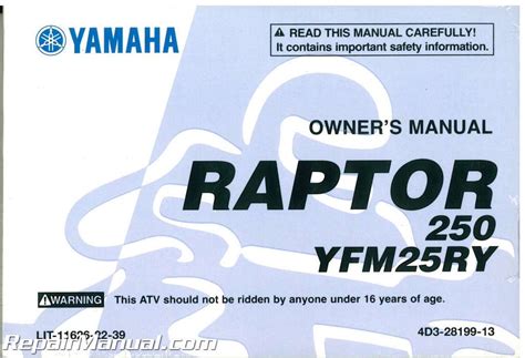 Yamaha Yfm250 Raptor 250 Service Manual 2009 2011