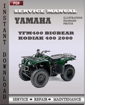 Yamaha Yfm400 Bigbear Kodiak 400 Full Service Repair Manual 2000 2005