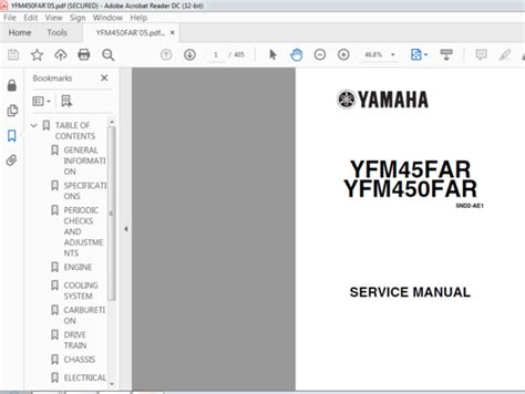 Yamaha Yfm45far Yfm450far Service Manual Download