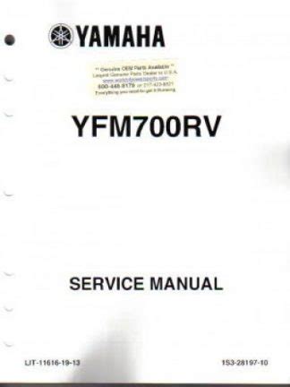 Yamaha Yfm700 Yfm700rv 2006 Repair Service Manual