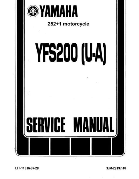 Yamaha Yfs200p Service Repair Manual Download