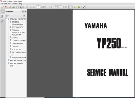 Yamaha Yp250 Motorcycle Service Repair Manual Download